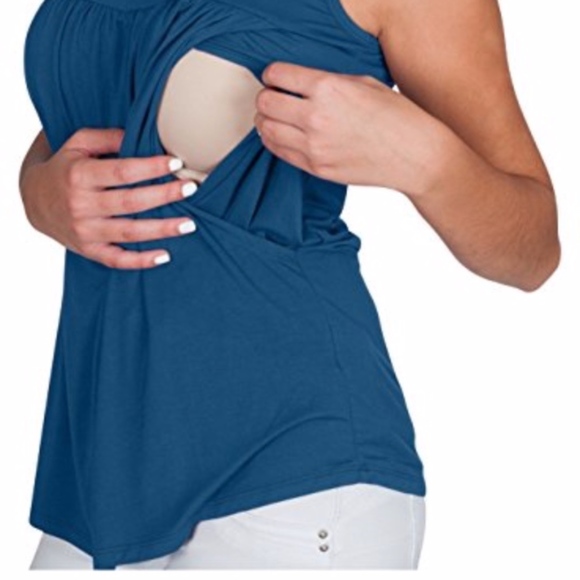 NEW! Sleeveless Nursing Tank Top for Breastfeeding NWT - Picture 3 of 5
